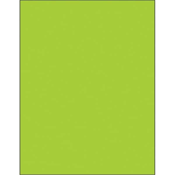 Officespace 8.5 x 11 in. Fluorescent Green Rectangle Laser Labels, 100PK OF2823544 - main